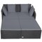 Spacious Outdoor Rattan Daybed With Upholstered Cushions And Pillows